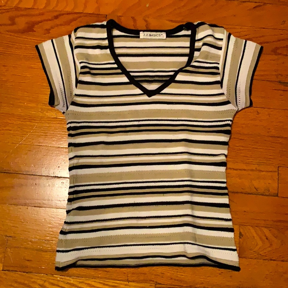 Striped stretchy knit top